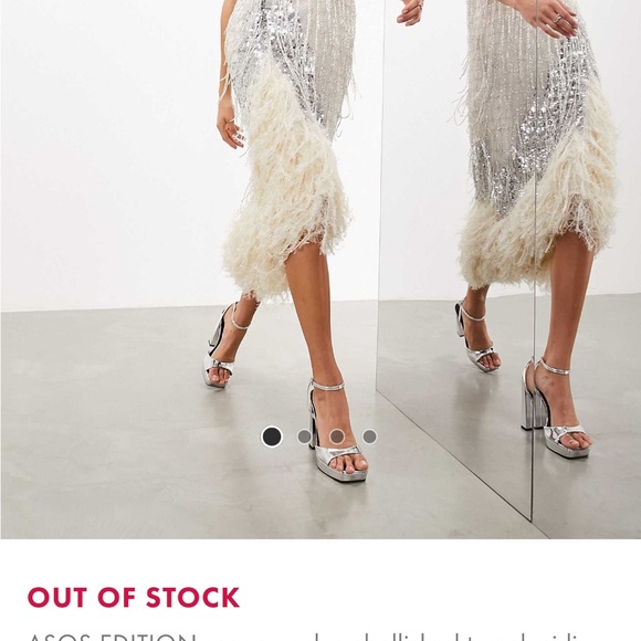 Sequin and Feather Midi Dress - Picture 2 of 6